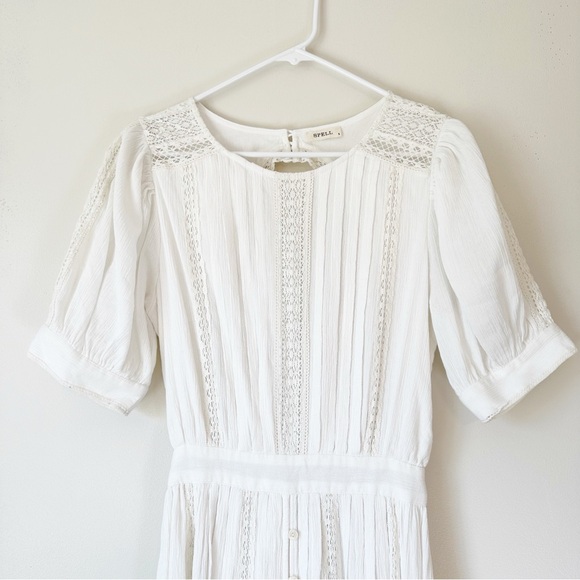 Spell Jolene Elegant White Lace Boho Feminine Flirty Romantic Dress - Picture 6 of 11